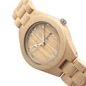 Earth Wood Sapwood Bracelet Watch w/Date - Khaki/Tan - ETHEW1601