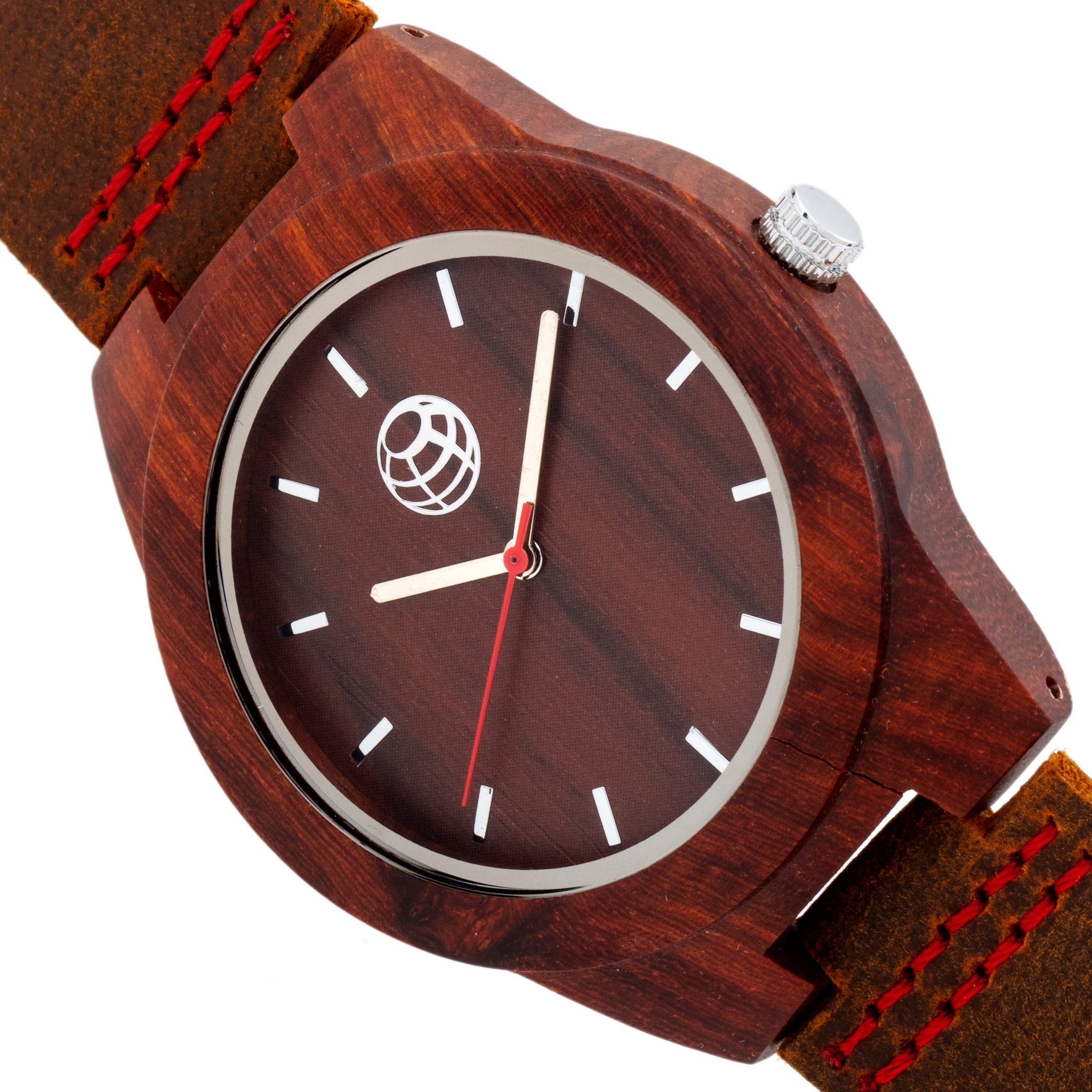 Earth Wood Aztec Leather-Band Watch - Red - ETHEW4103