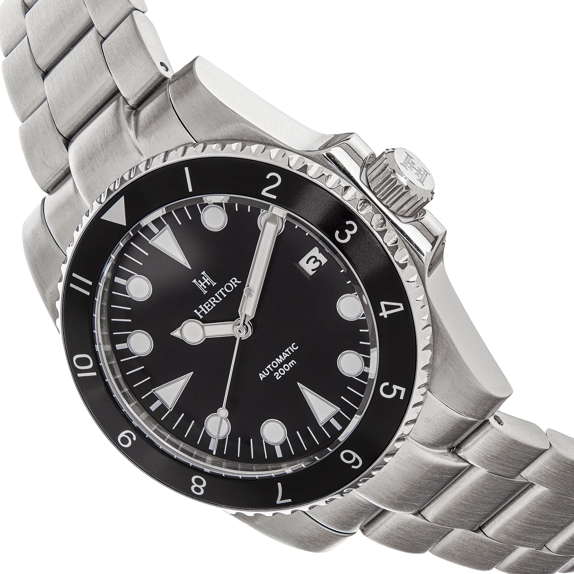 Heritor Automatic Luciano Bracelet Watch w/Date - Black - HERHS1501