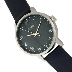 Simplify The 4200 Leather-Band Watch - Navy - SIM4204