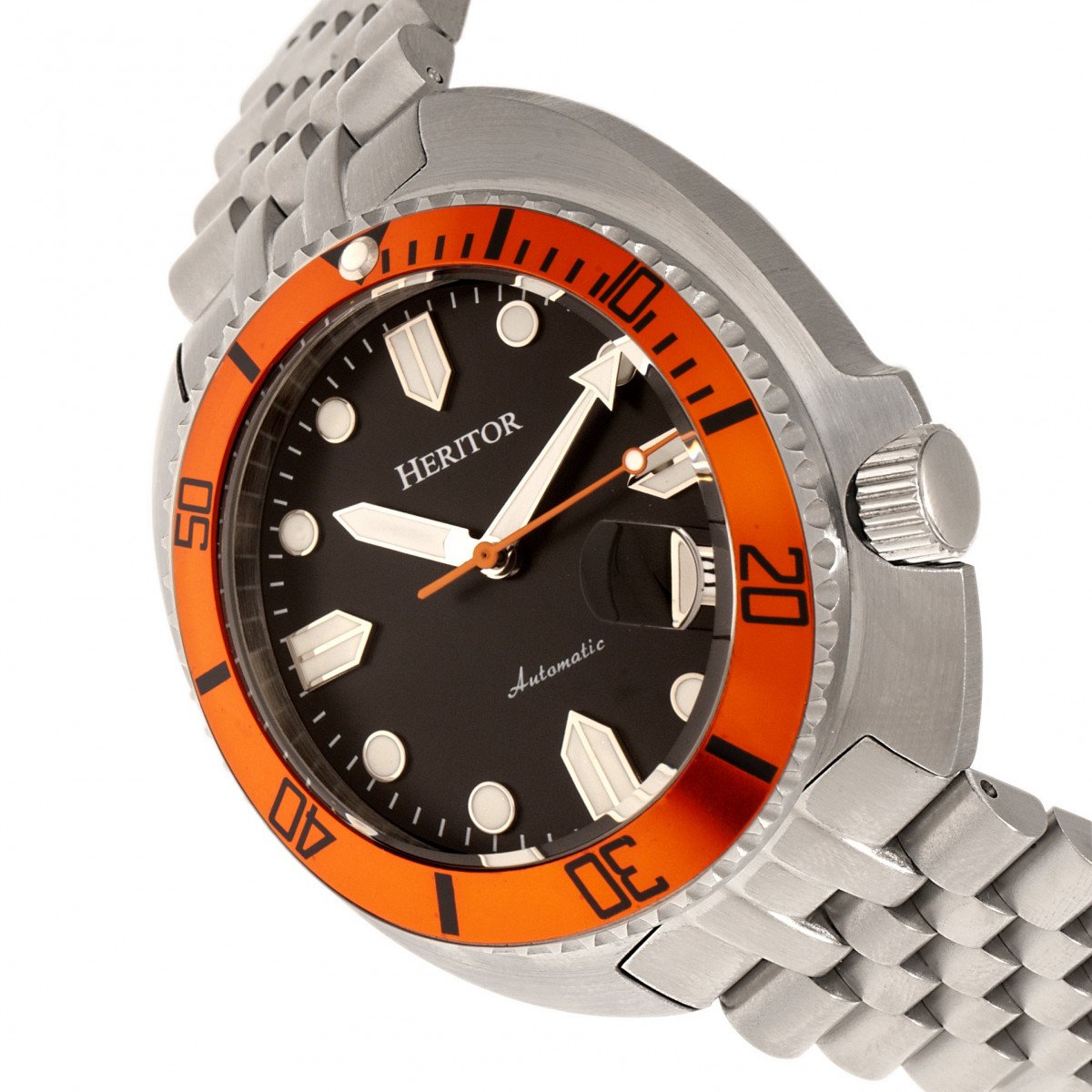 Heritor Automatic Morrison Bracelet Watch w/Date - Orange/Black - HERHR7613