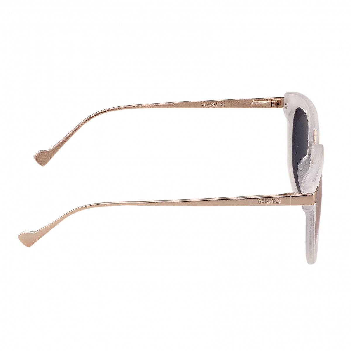 Bertha Jenna Polarized Sunglasses - Clear/Rose Gold - BRSBR029CR