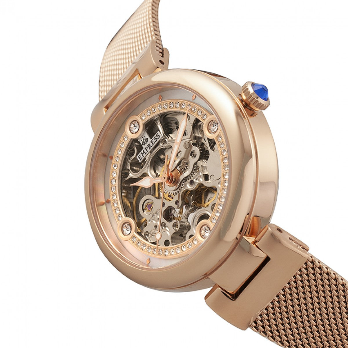 Empress Adelaide Automatic Skeleton Mesh-Bracelet Watch - Rose Gold - EMPEM2503