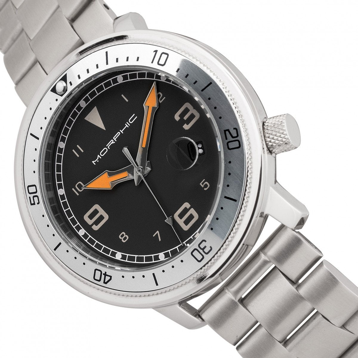 Morphic M74 Series Bracelet Watch w/Magnified Date Display - Gunmetal/Silver/Black - MPH7401