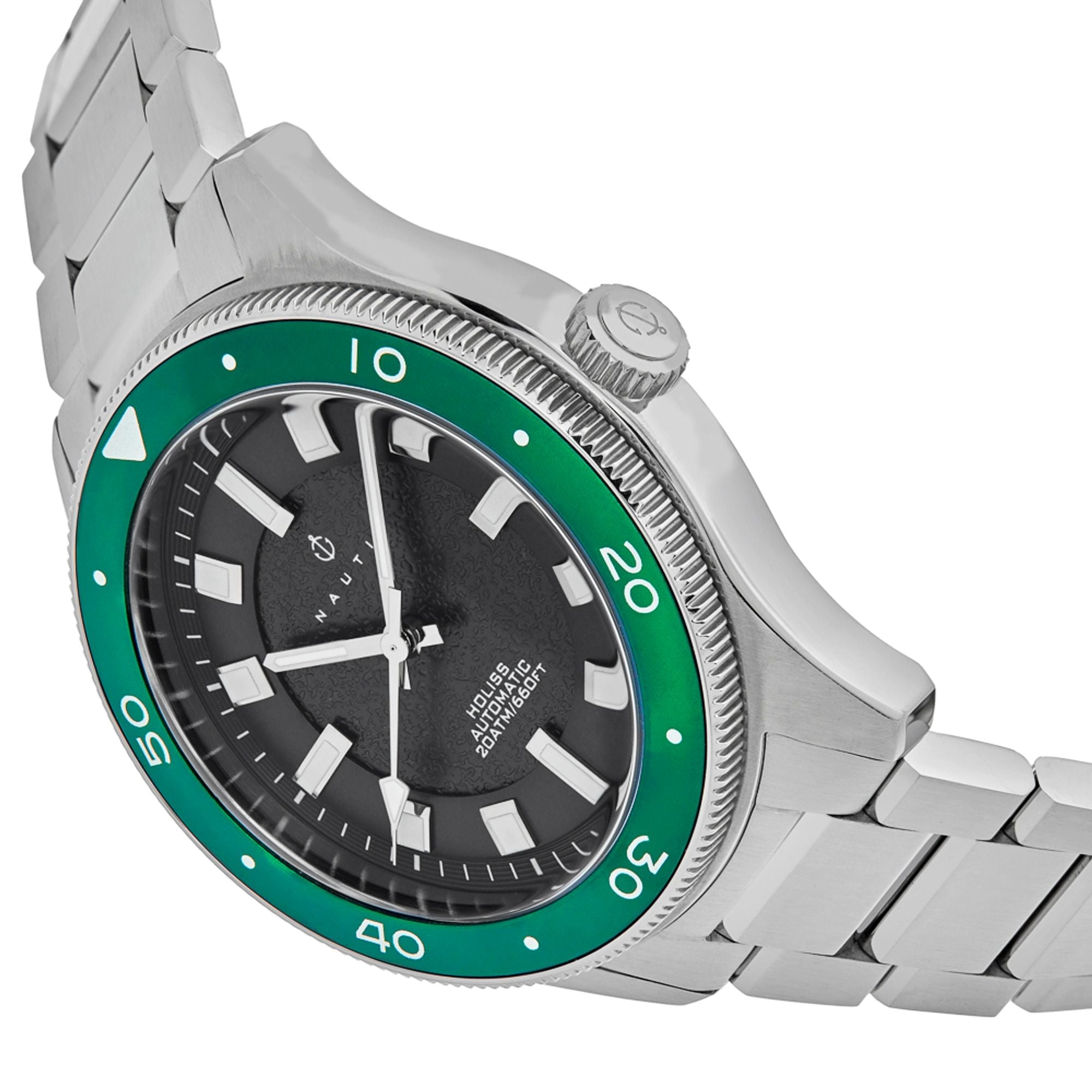 Nautis Holiss Automatic Watch - Silver/Green- NAUN103-3