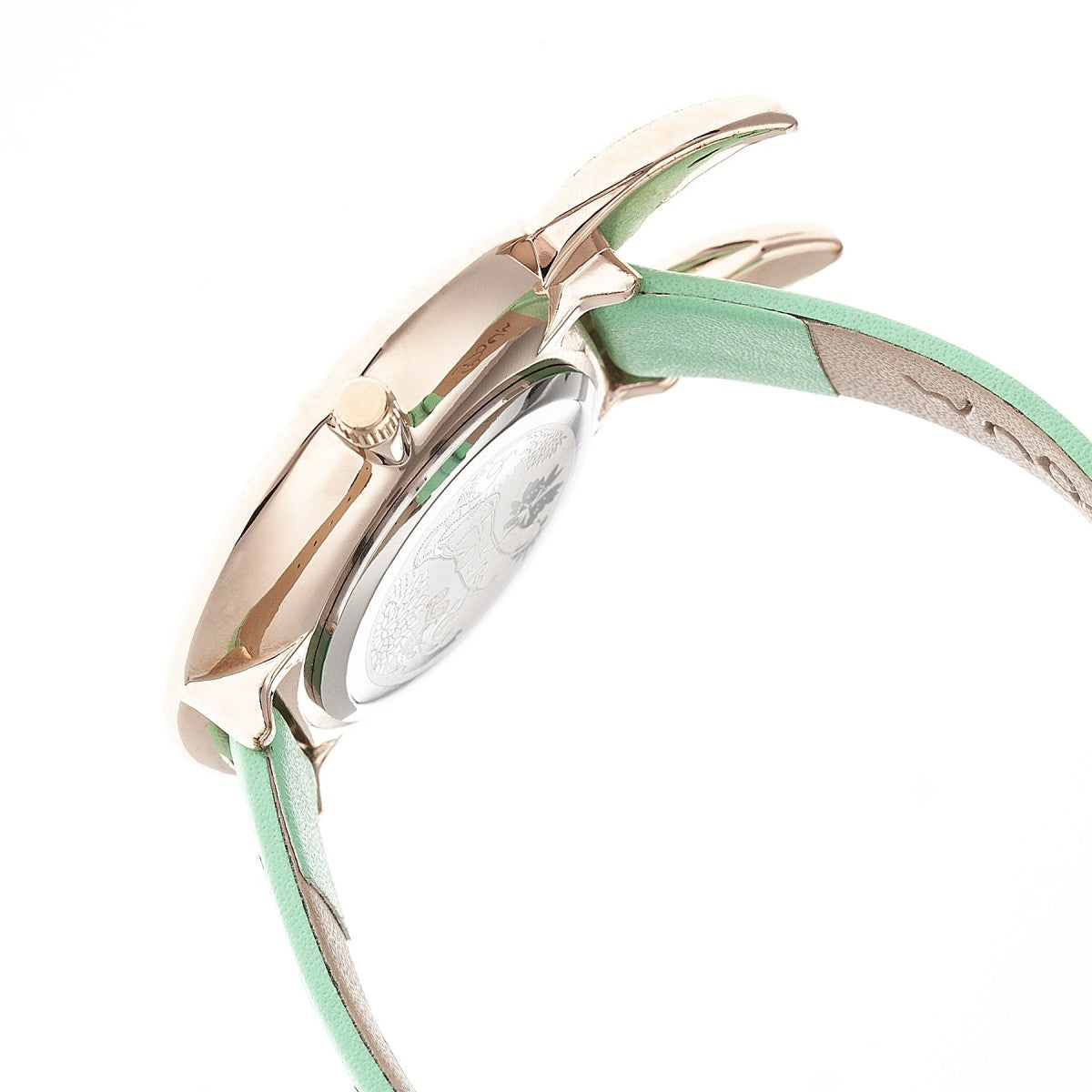 Boum Hotesse Bunny-Accent Leather-Band Watch - Rose Gold/Mint - BOUBM3505