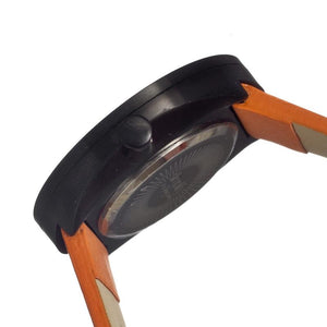 Simplify The 700 Leather-Band Unisex Watch - Orange/Black - SIM0704