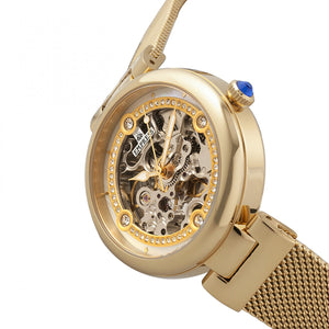 Empress Adelaide Automatic Skeleton Mesh-Bracelet Watch - Gold - EMPEM2502