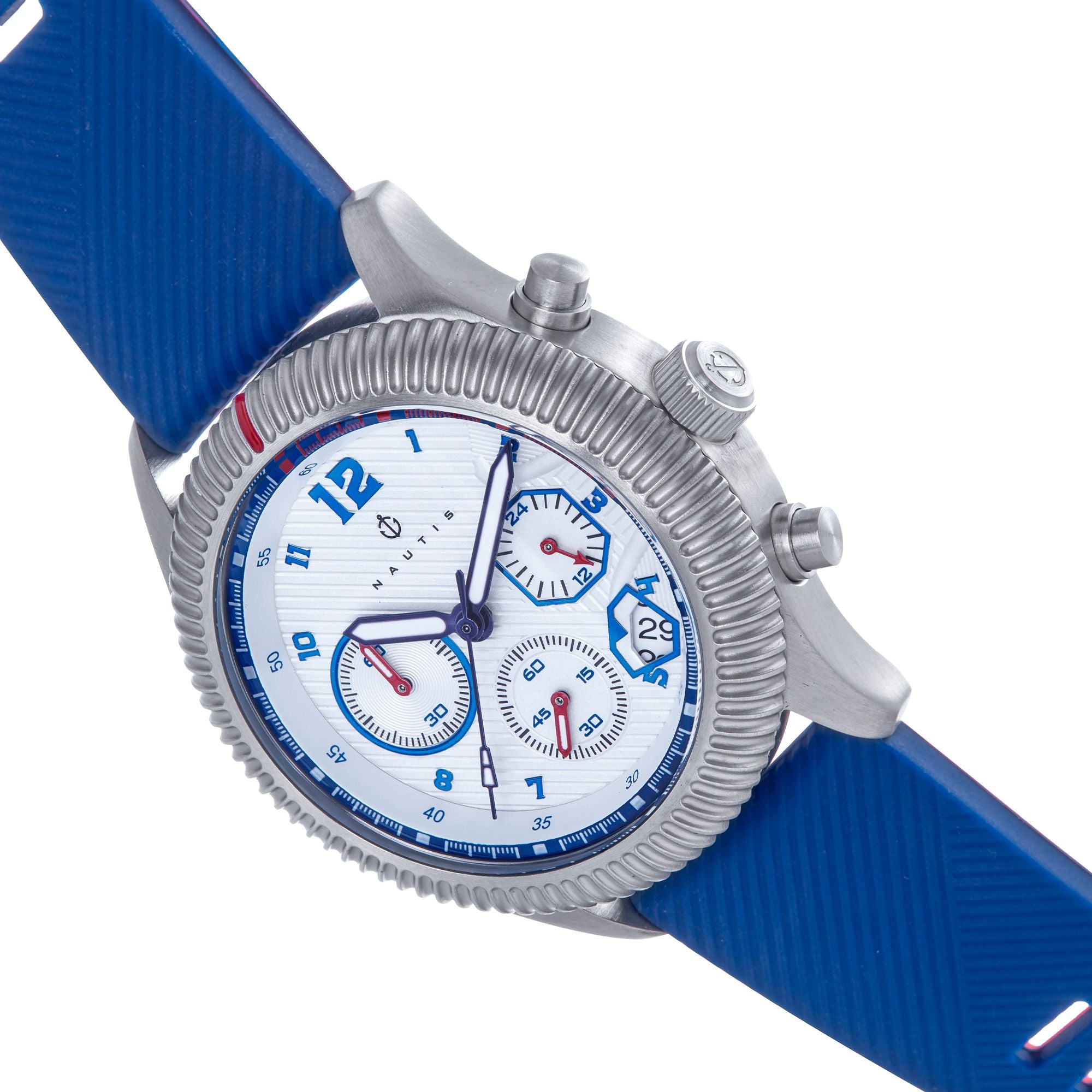 Nautis Meridian Chronograph Strap Watch w/Date - Blue - NAUN100-5