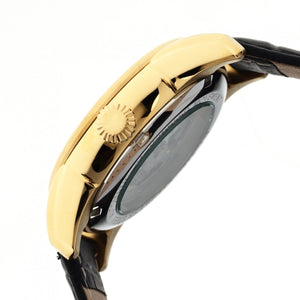 Heritor Automatic Nicollier Skeleton Leather-Band Watch - Gold/Black - HERHR1903