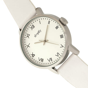 Simplify The 4200 Leather-Band Watch - White - SIM4201