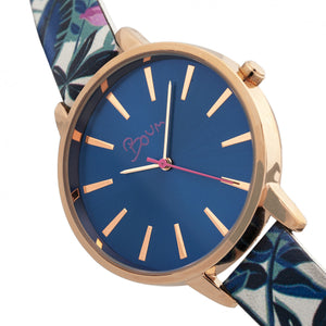 Boum Insouciant Leatherette Watch - Rose Gold/Blue - BOUBM5304