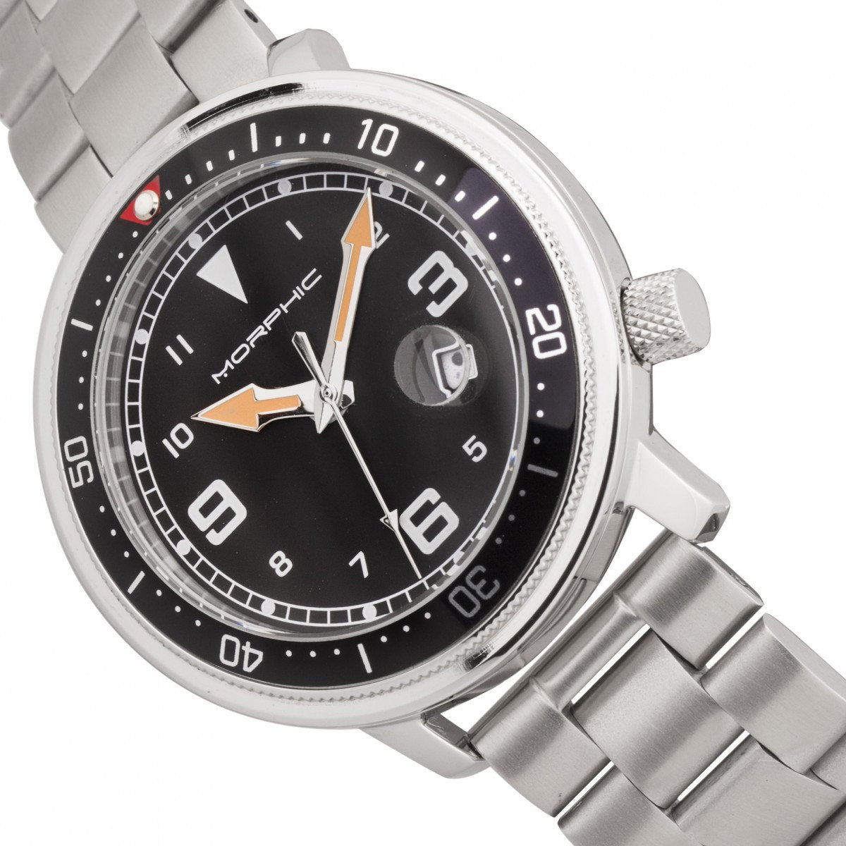 Morphic M74 Series Bracelet Watch w/Magnified Date Display - Gunmetal/Black & Silver/Black - MPH7405