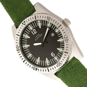 Elevon Jeppesen Pressed Wool Leather-Band Watch w/Date - Green - ELE114-5