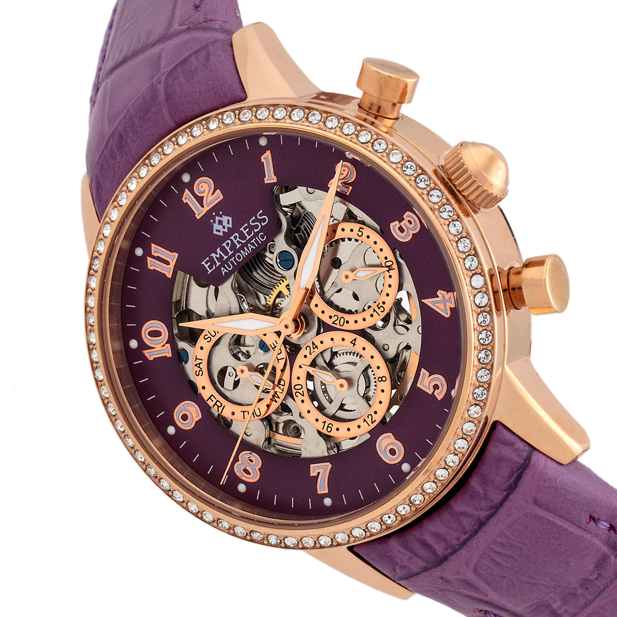 Empress Beatrice Women's Watch Purple Band Rose Gold Case EMPEM2006 ...