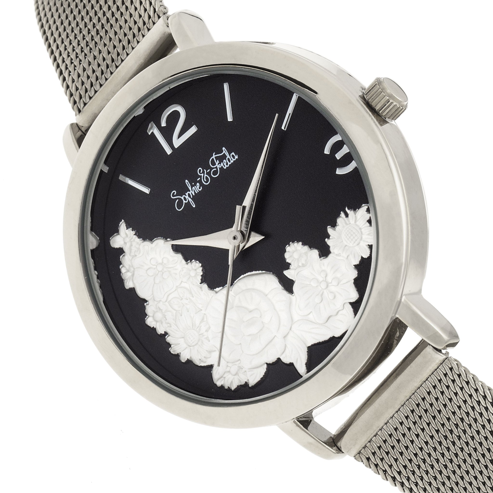Sophie and Freda Lexington Bracelet Watch - Silver/Black - SAFSF5201