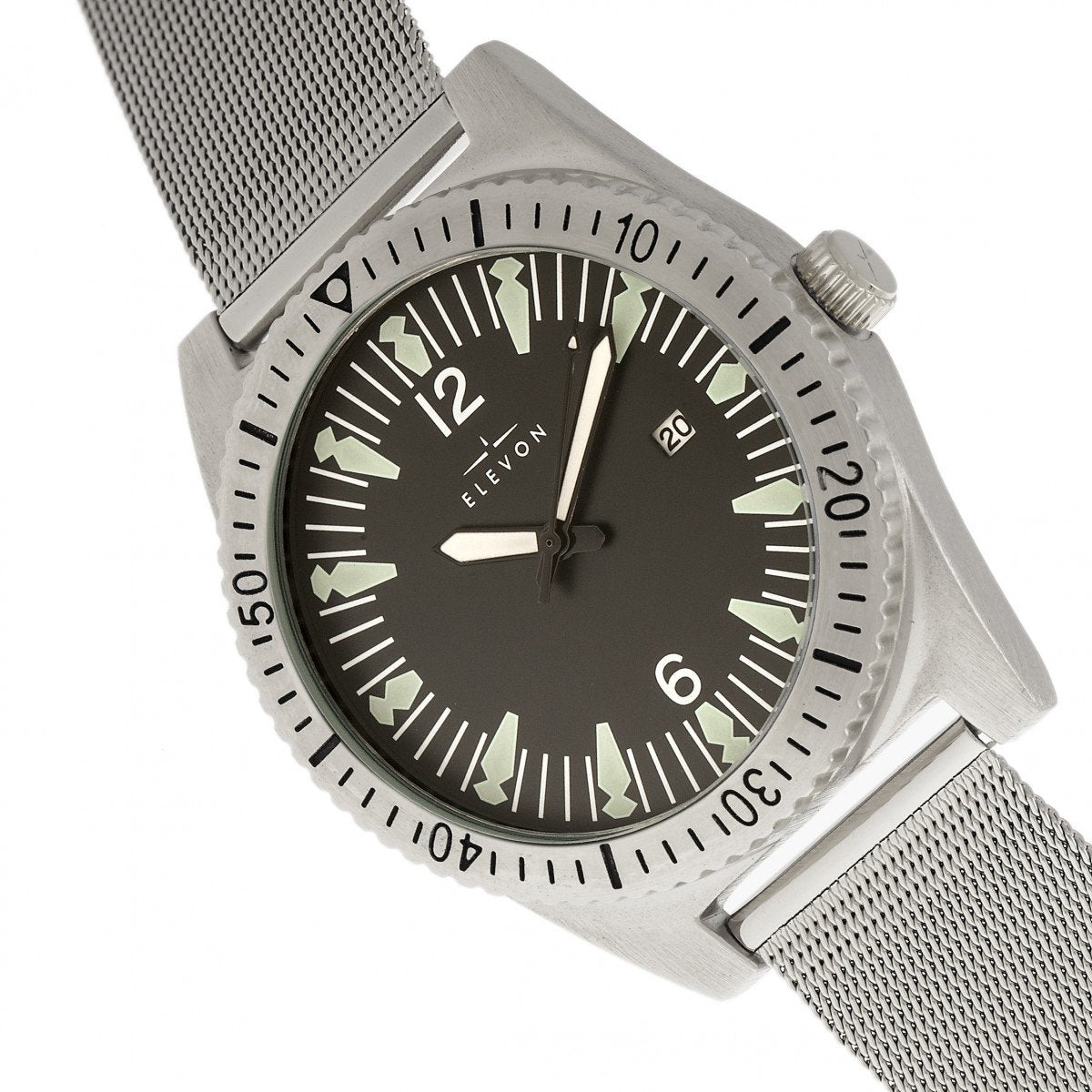 Elevon Jeppesen Bracelet Watch w/Date - Silver - ELE114-1