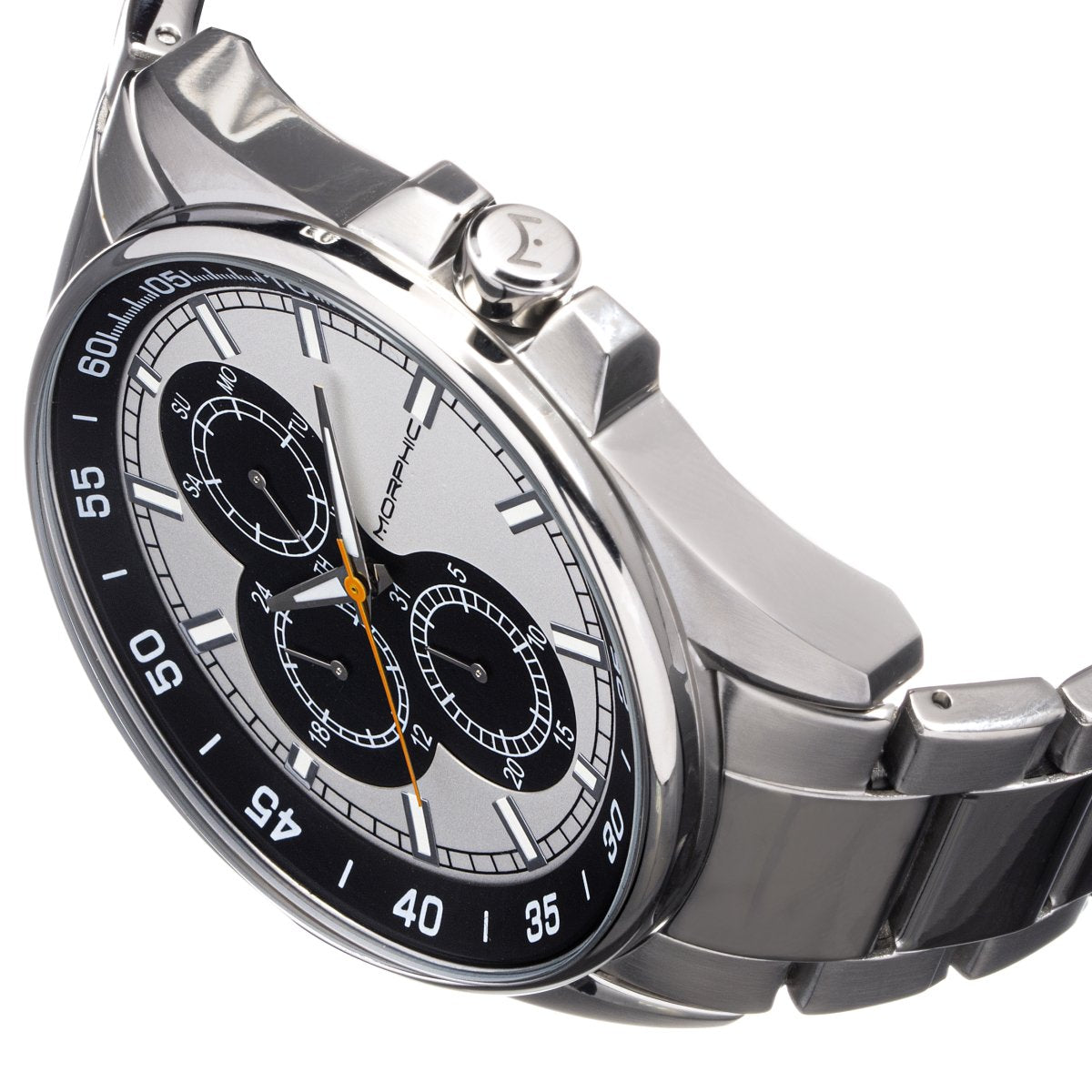 Morphic M92 Series Bracelet Watch w/Day/Date - Silver & Black - MPH9201