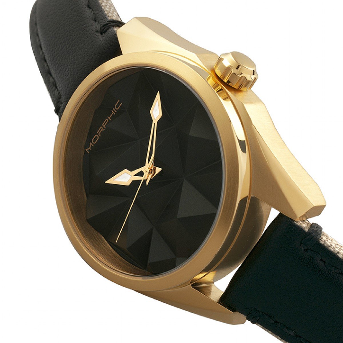 Morphic M59 Series Leather-Overlaid Canvas-Band Watch - Gold/Black - MPH5904