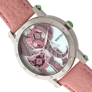 Bertha Betsy MOP Leather-Band Ladies Watch - Silver/Pink - BTHBR5702