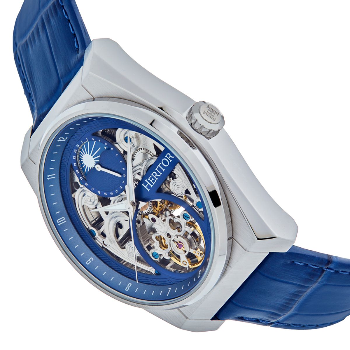Heritor Automatic Daxton Skeleton Watch - Blue - HERHS3003