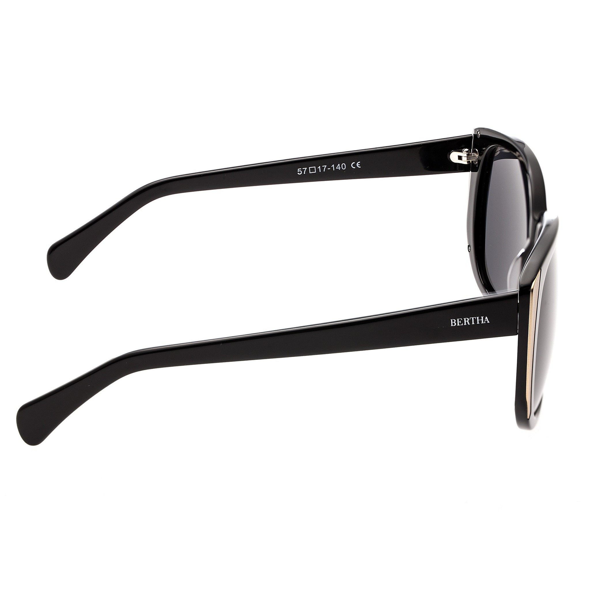 Bertha Natalia Polarized Sunglasses - Black/Black - BRSBR016B