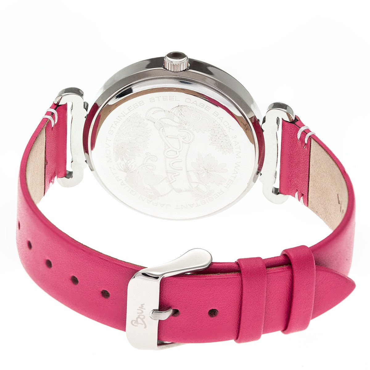 Boum Lumiere Leather-Band Watch - Hot Pink - BOUBM4302