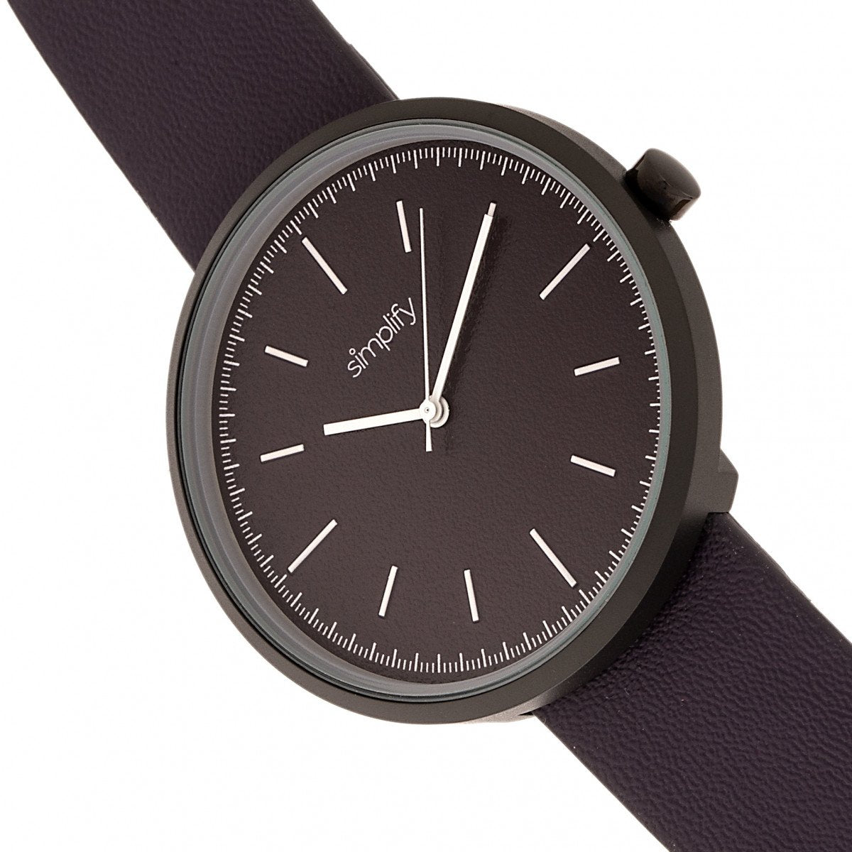 Simplify The 3000 Leather-Band Watch - Plum - SIM3006