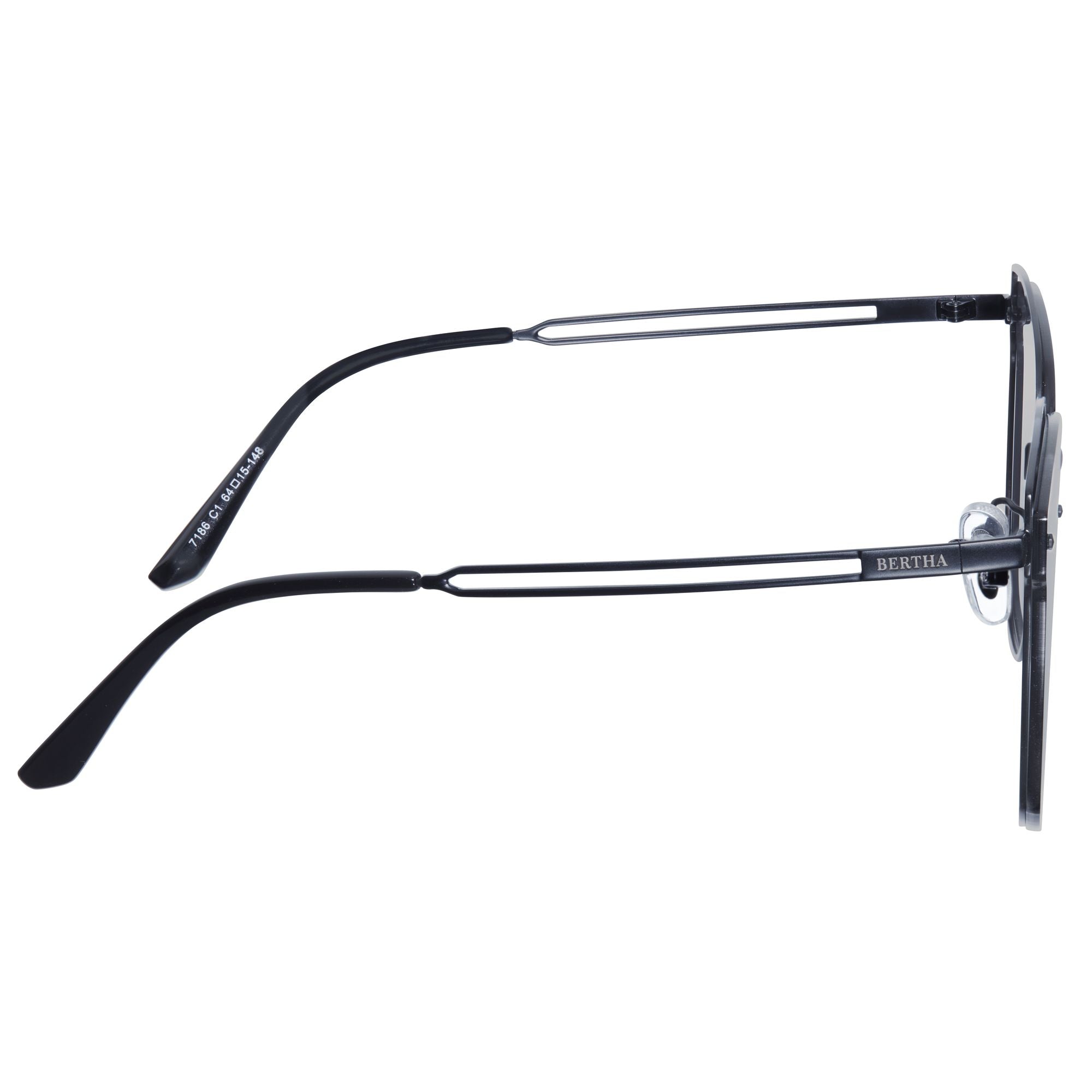 Bertha Noe Sunglasses - Black/Black - BRSBR047BK