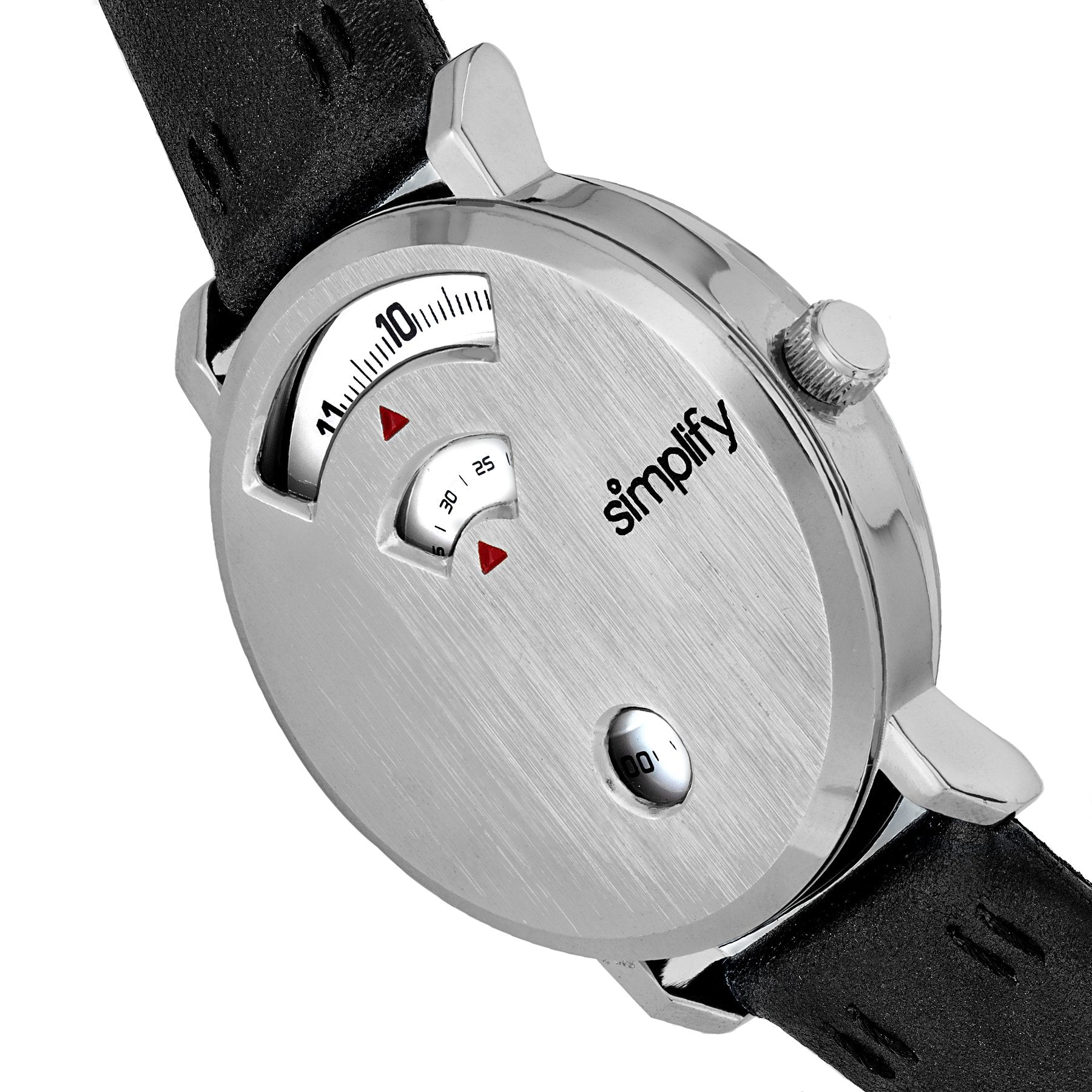 Simplify The 7000 Leather-Band Watch - Silver/Black - SIM7001