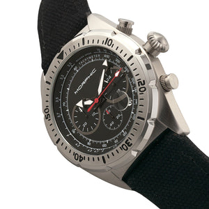 Morphic M53 Series Chronograph Fiber-Weaved Leather-Band Watch w/Date - Silver/Black - MPH5301