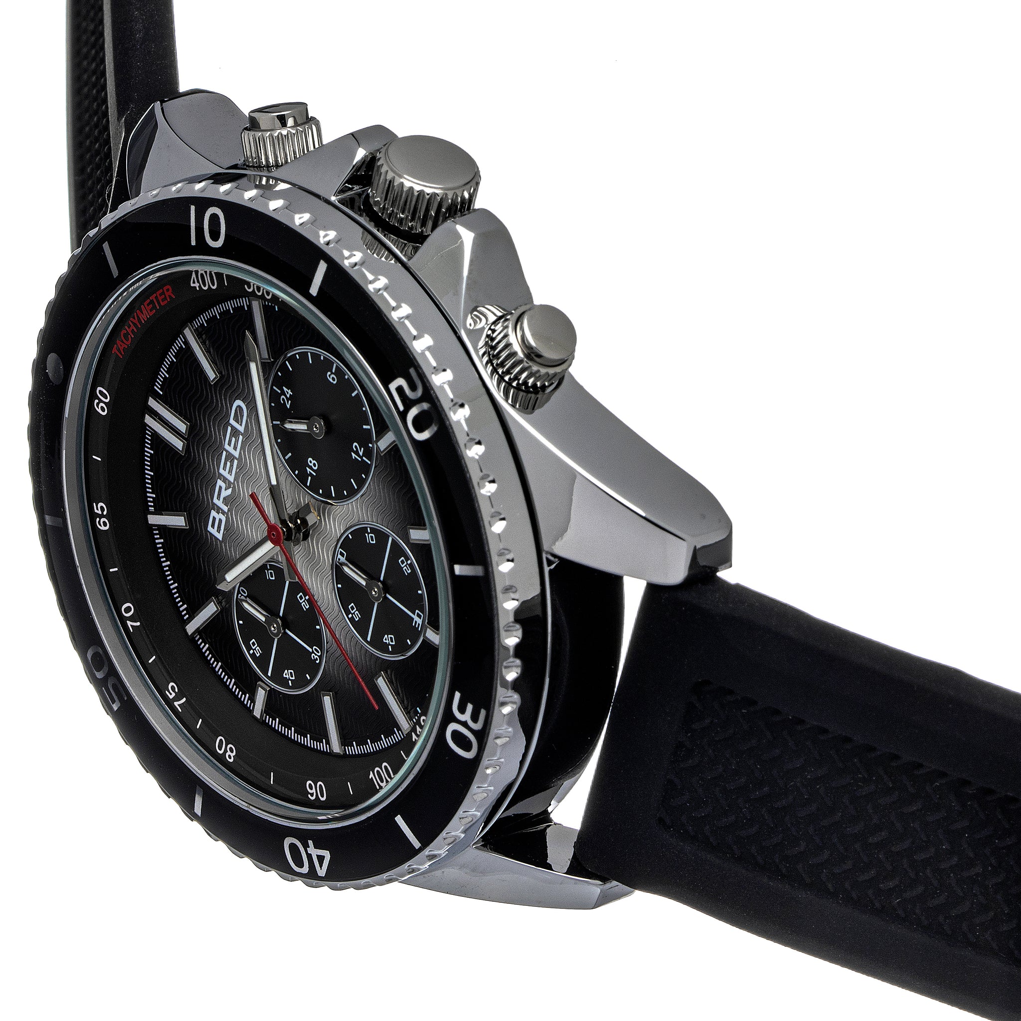 Breed Tempo Chronograph Strap Watch - Black - BRD9103