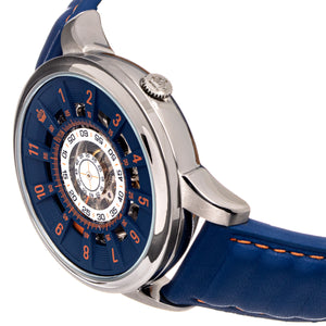 Reign Monterey Skeletonized Leather-Band Watch - Blue - REIRN6403