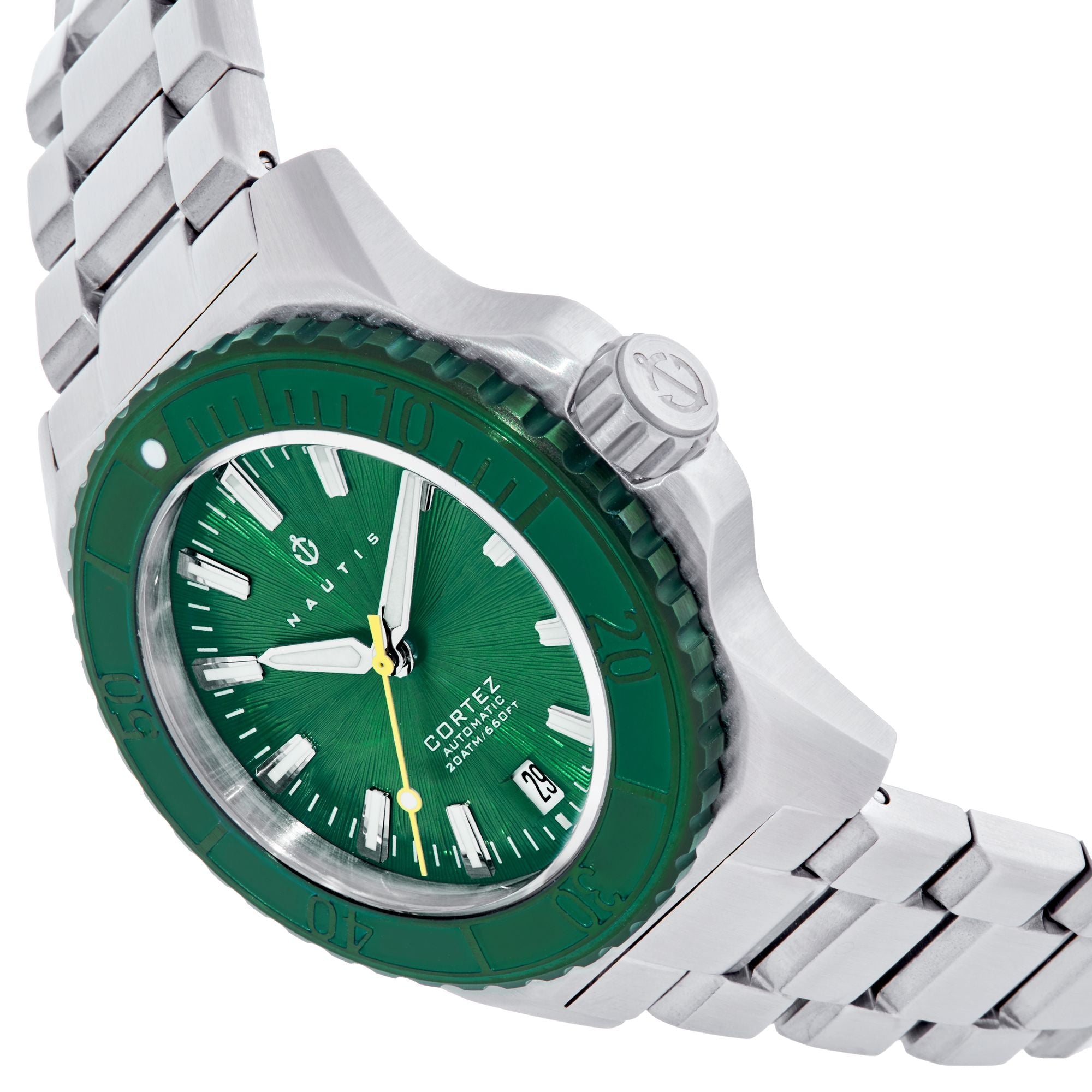 Nautis Cortez Automatic Bracelet Watch w/Date - Green - NAUN102-3