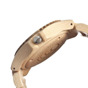 Earth Wood Phloem Bracelet Watch w/Date - Khaki/Tan - ETHSEBE01