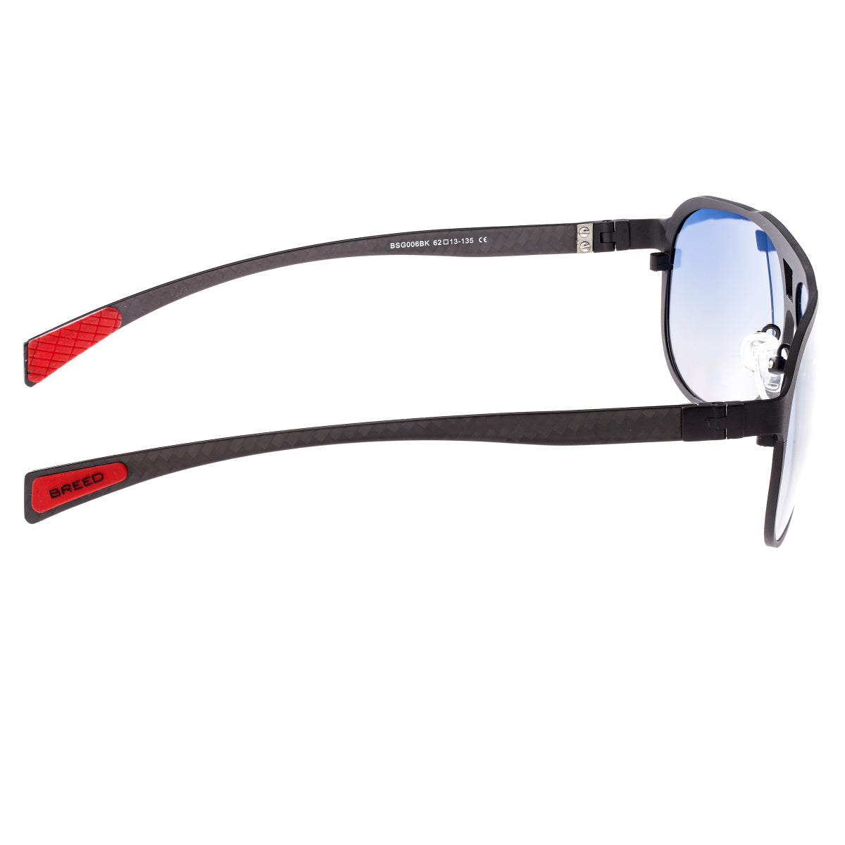 Breed Apollo Titanium and Carbon Fiber Polarized Sunglasses - Black/Blue - BSG006BK