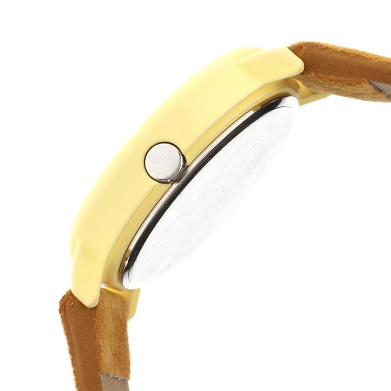 Crayo Slice Of Time Suede-Band Ladies Watch - Yellow/Goldenrod - CRACR2105
