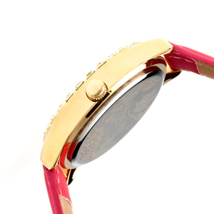 Boum Chic Mirror-Dial Leather-Band Ladies Watch - Gold/Pink - BOUBM2006