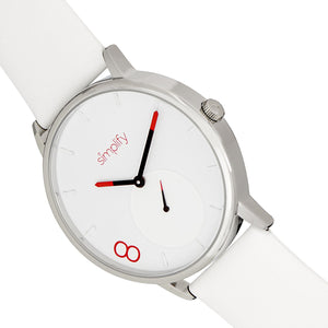 Simplify The 7200 Leather-Band Watch - White - SIM7201