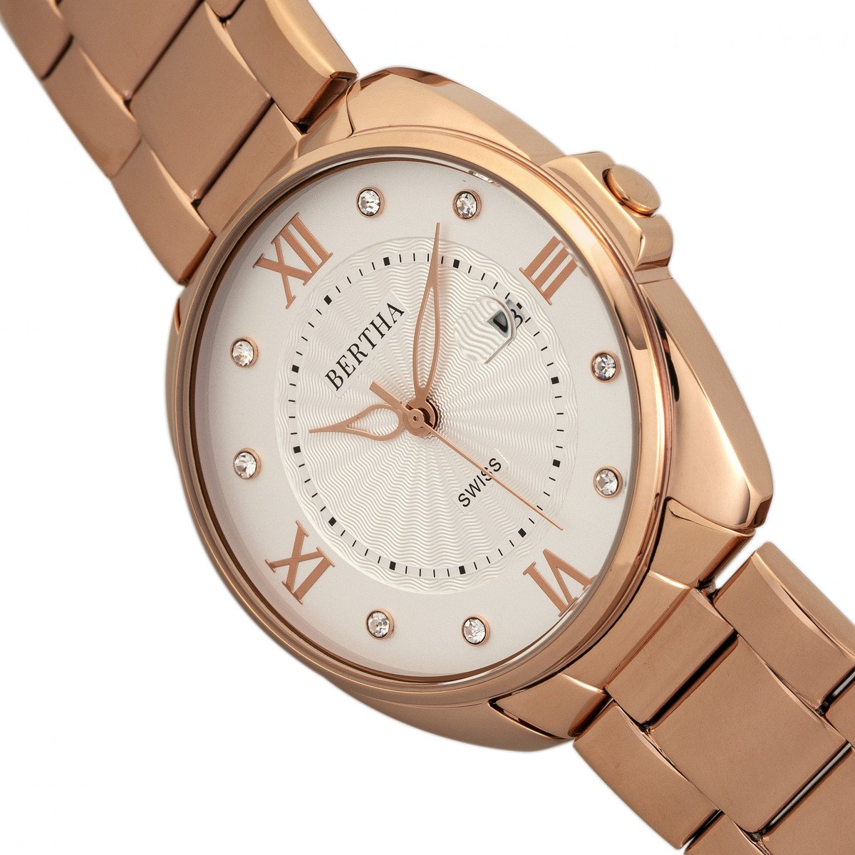 Bertha Amelia Bracelet Watch w/Date - Rose Gold - BTHBR6303
