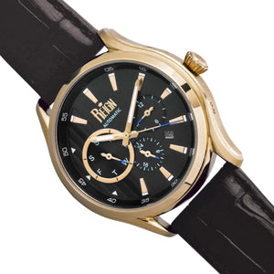 Reign Gustaf Automatic Leather-Band Watch - Black/Gold - REIRN1503
