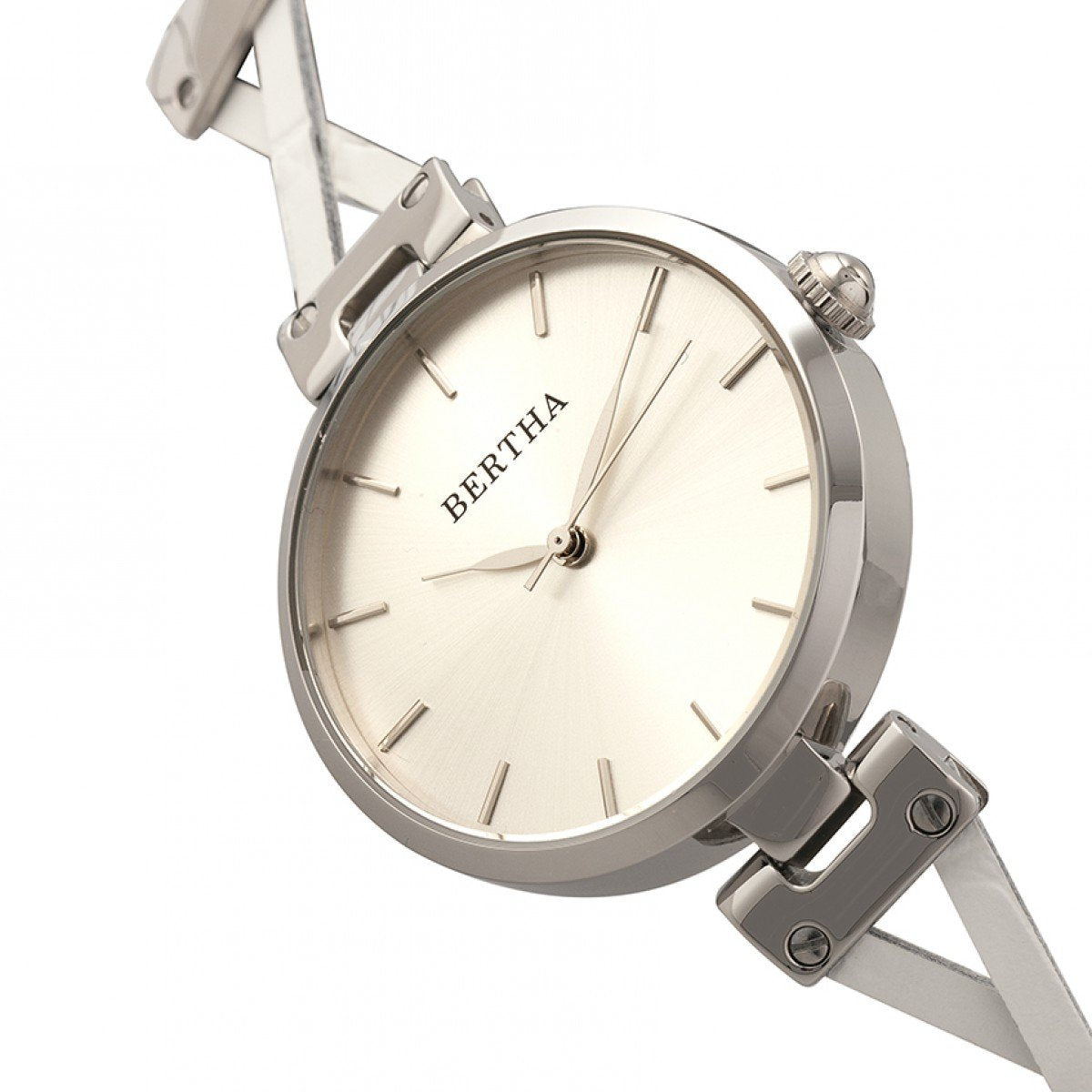 Bertha Amanda Criss-Cross Bracelet Watch - Silver - BTHBR7601