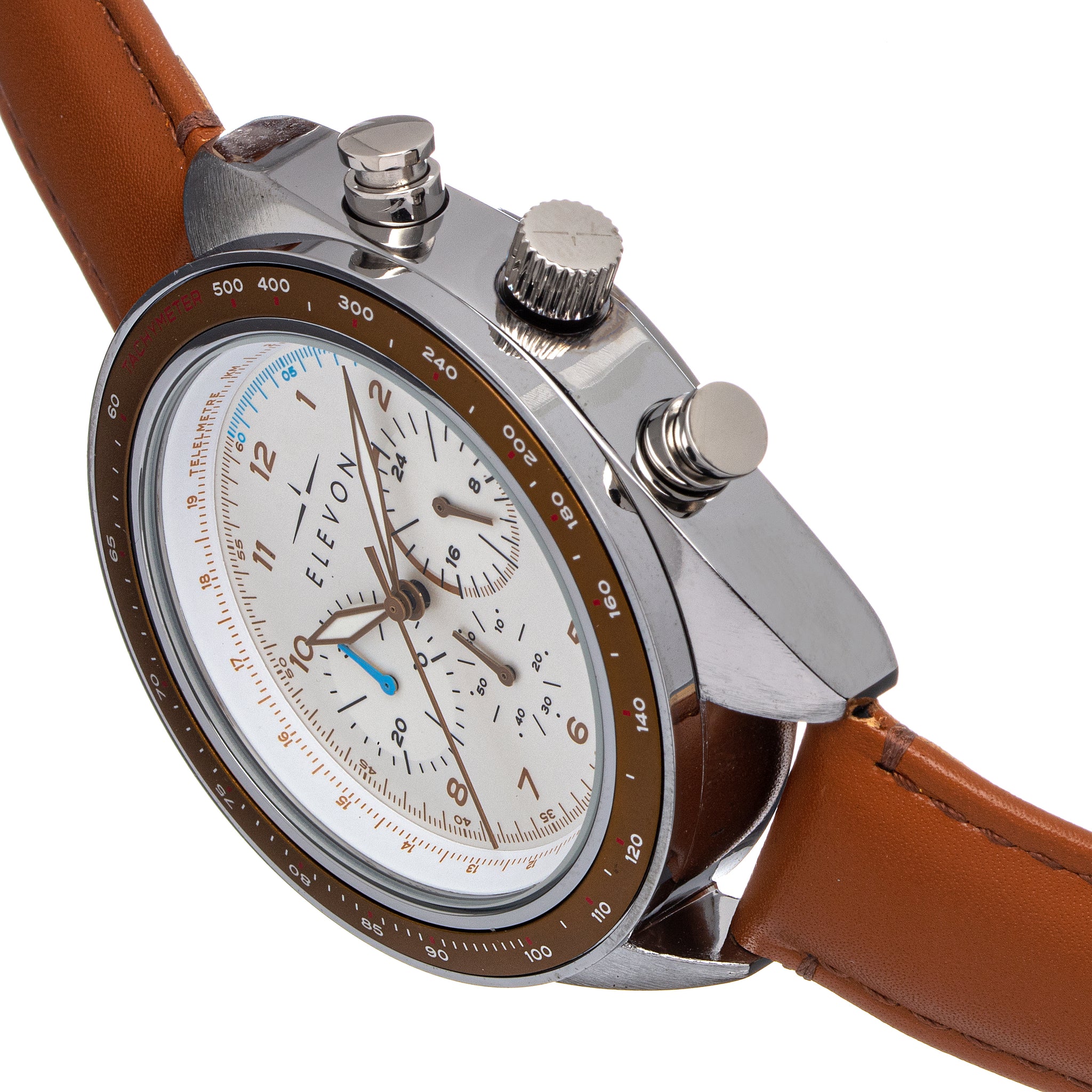 Elevon Bombardier Chronograph Leather-Strap Watch - Bronze - ELE127-3