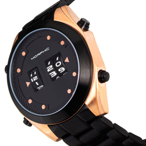 Morphic M76 Series Drum-Roll Bracelet Watch - Black/Rose Gold - MPH7609
