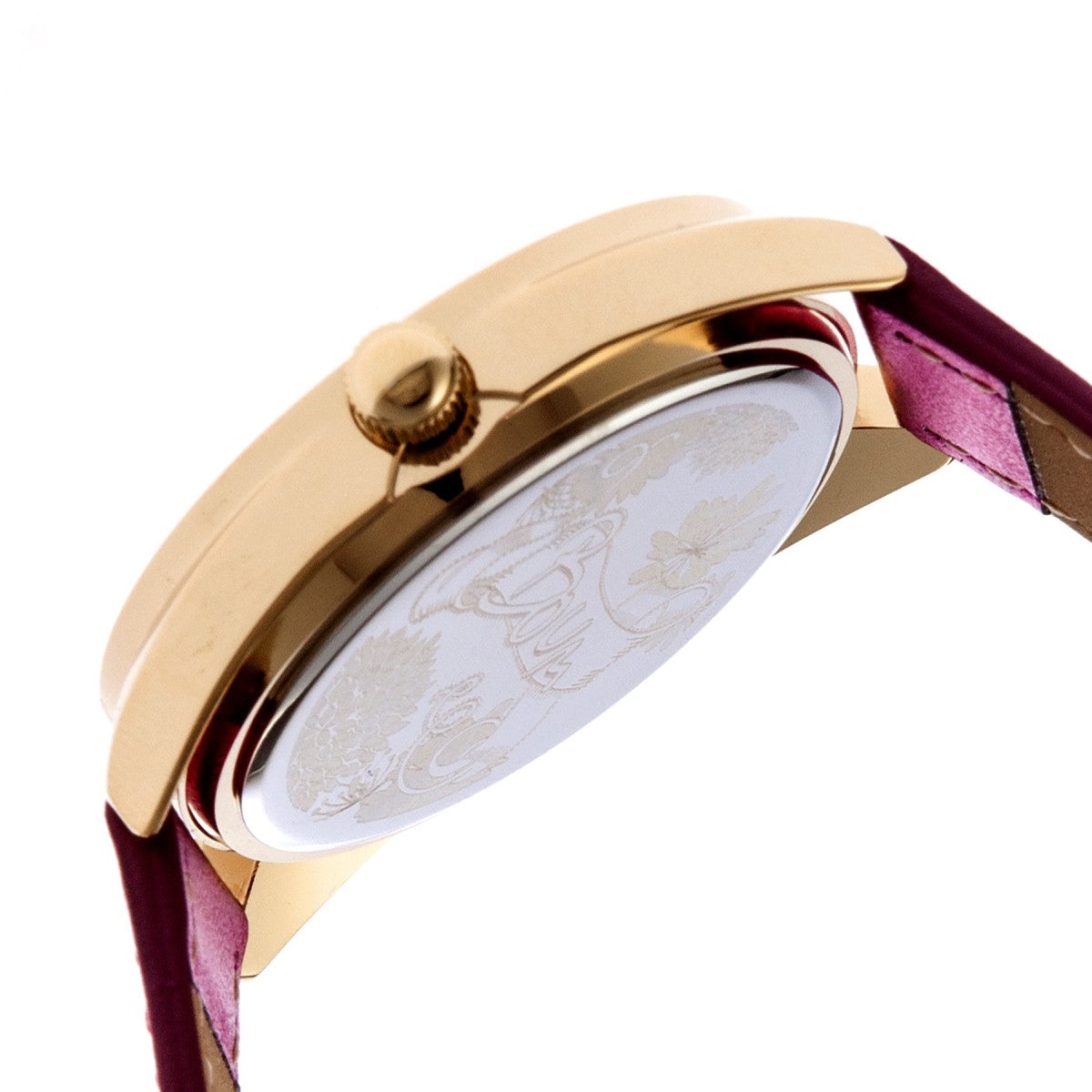 Boum Etoile Glitter-Dial Leather-Band Ladies Watch - Gold/Pink - BOUBM3103