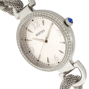Bertha Sarah Chain-Link Watch w/Hanging Charm - Silver - BTHBR8901