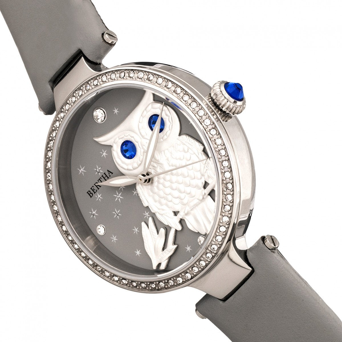 Bertha Rosie Leather-Band Watch - Silver/Grey - BTHBR8801