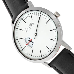 Simplify The 6500 Leather-Band Watch - Black/White - SIM6501