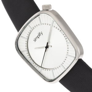 Simplify The 6800 Leather-Band Watch - Silver - SIM6801