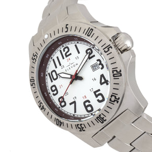 Elevon Aviator Bracelet Watch w/Date - Silver/White/Brown - ELE120-7